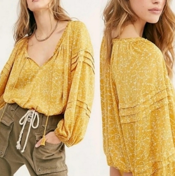 Free People All Tucks Printed Bodysuit - Picture 7 of 14